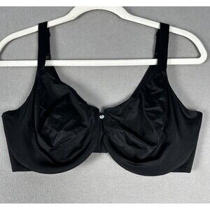 Cacique T Shirt Bra 38F Black Unlined Underwired Smoothing